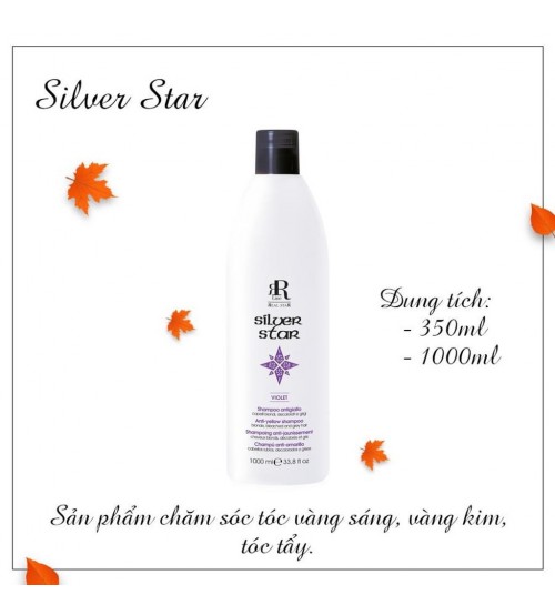 Dầu gội tím khử vàng, chăm sóc tóc vàng sáng Therapy Silver Shampo RR Line 1000ml italy